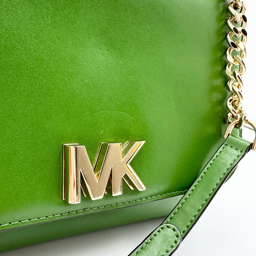 Michael Kors Mott Medium Leather Satchel 30S8GOXS2L True Green - Picture 6 of 16